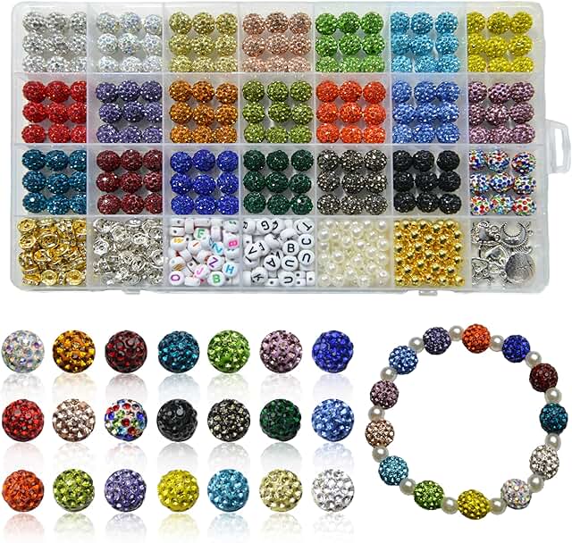 501-Piece Rhinestone Bead Kit for Jewelry and Crafts
