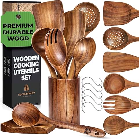 8-Piece Wooden Kitchen Utensil Set