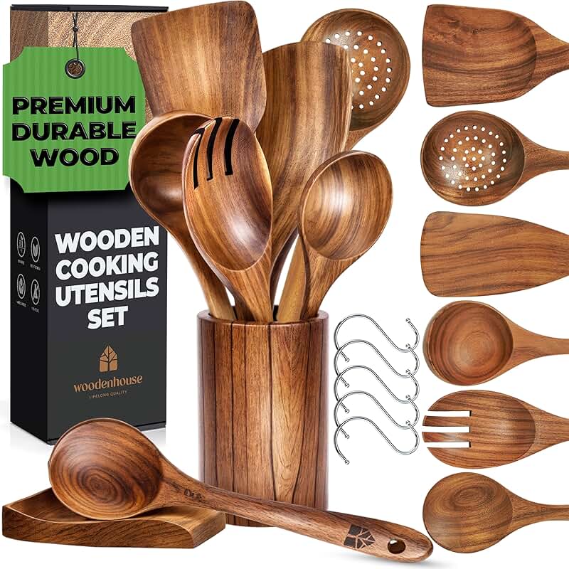 8-Piece Wooden Kitchen Utensil Set