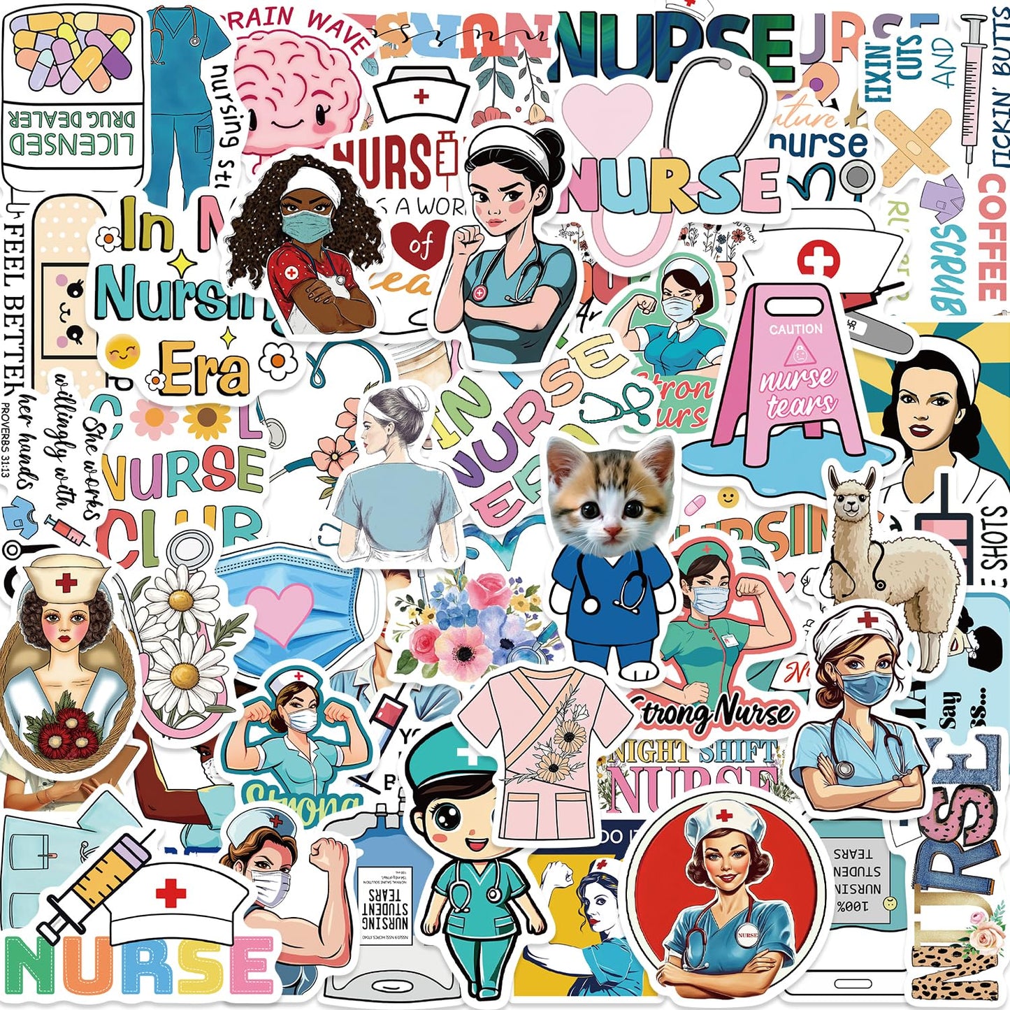 100 Funny Nurse Stickers for Healthcare and Nursing
