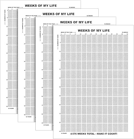 4-Piece Weekly Life Calendar Wall Art