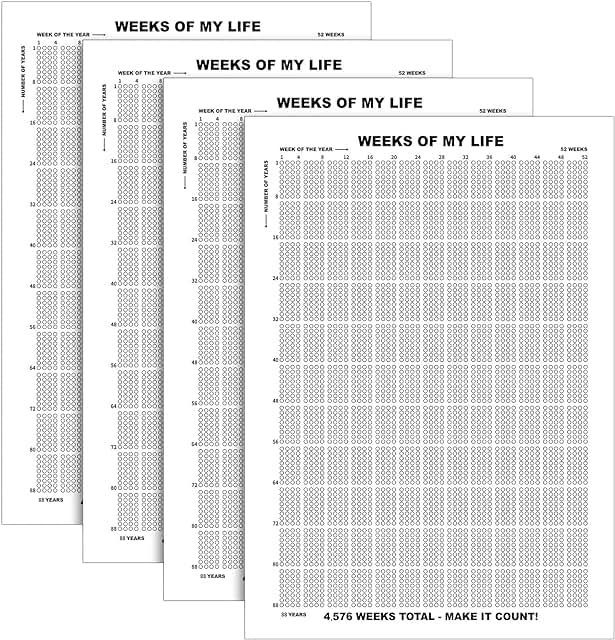 4-Piece Weekly Life Calendar Wall Art