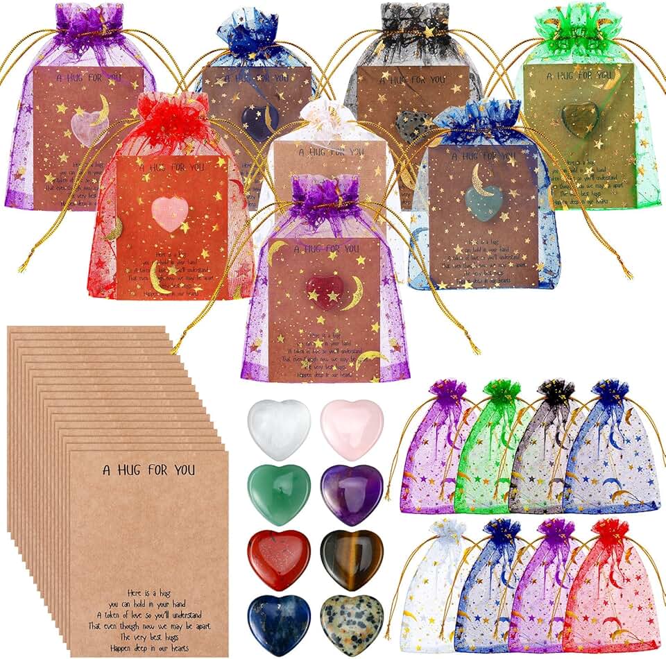 60 Heart-Shaped Pocket Hug Tokens for Gifts