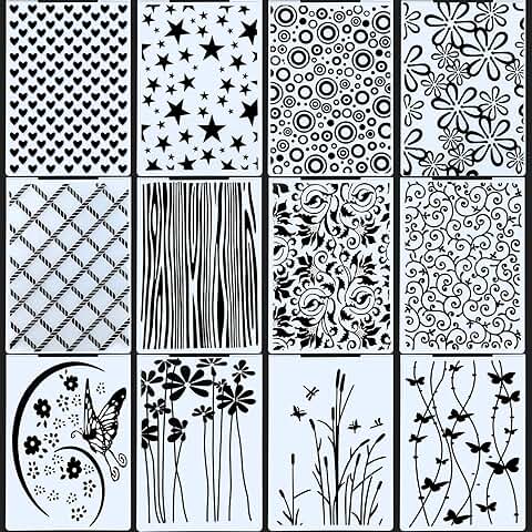 12 Embossing Folders for Crafting and Scrapbooking