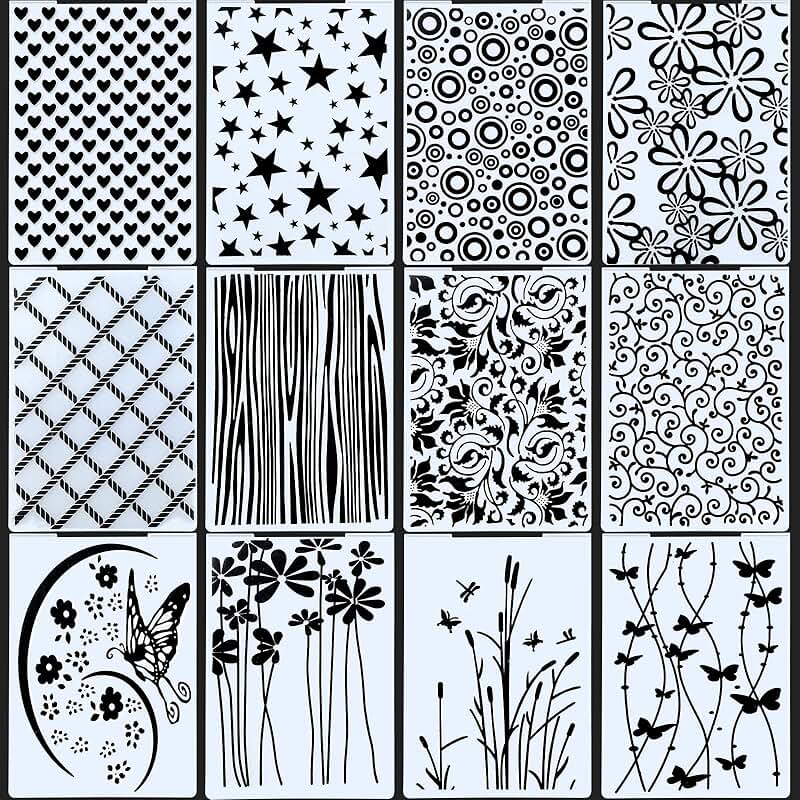 12 Embossing Folders for Crafting and Scrapbooking