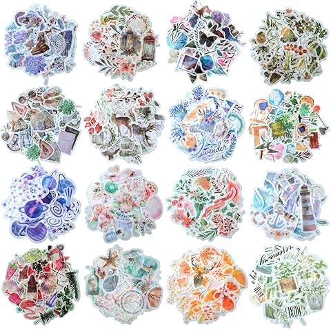 640 Watercolor Theme Stickers for Scrapbooks and Planners