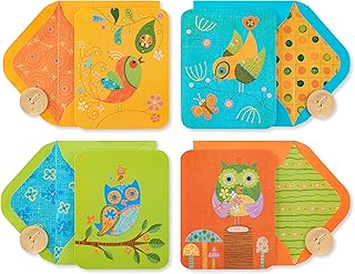 20 Owl and Bird Blank Cards with Envelopes
