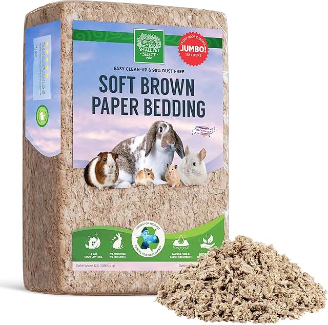 Premium Soft Paper Bedding for Small Pets, 178 L