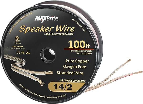 100 ft. 14 Gauge Oxygen Free Copper Speaker Wire