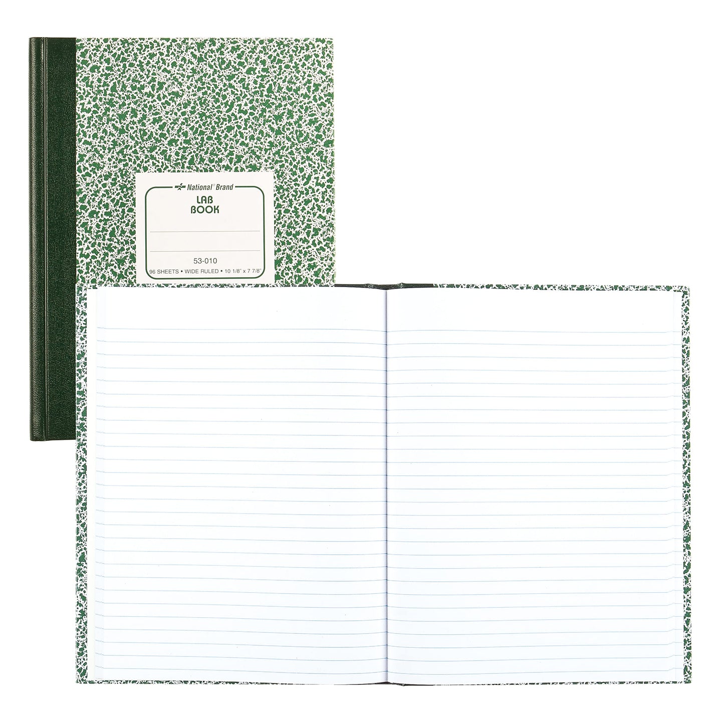 Wide Rule Green Marble Cover Lab Notebook