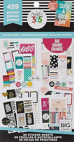 Sticker Pack for Big Planner, 30 Sheets, 459 Stickers
