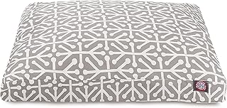 Gray Medium Rectangle Indoor Outdoor Pet Dog Bed with Washable Cover