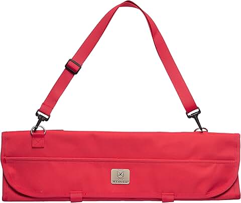 Red 7-Pocket Knife Roll Storage Bag