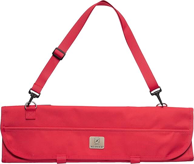 Red 7-Pocket Knife Roll Storage Bag