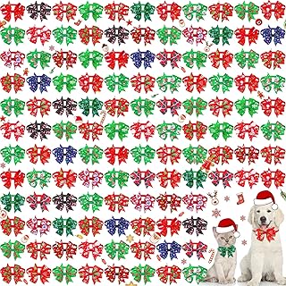 120 Pcs Christmas Dog and Cat Bow Ties