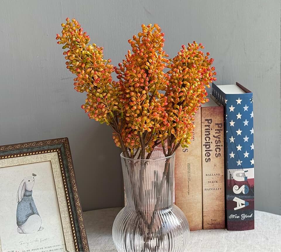 Set of 3 Artificial Fall Berries for Home Decor