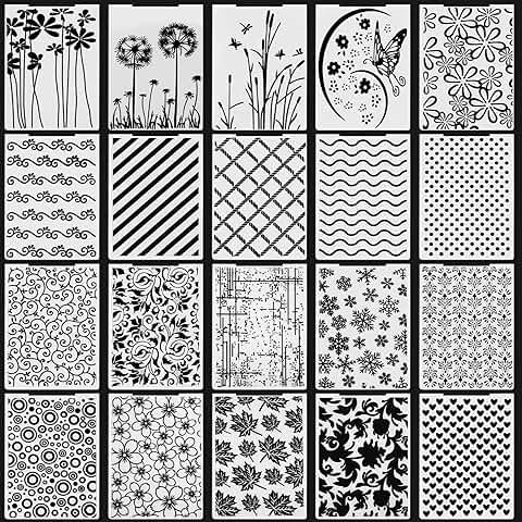 20 Embossing Folders for Card Making and Crafting