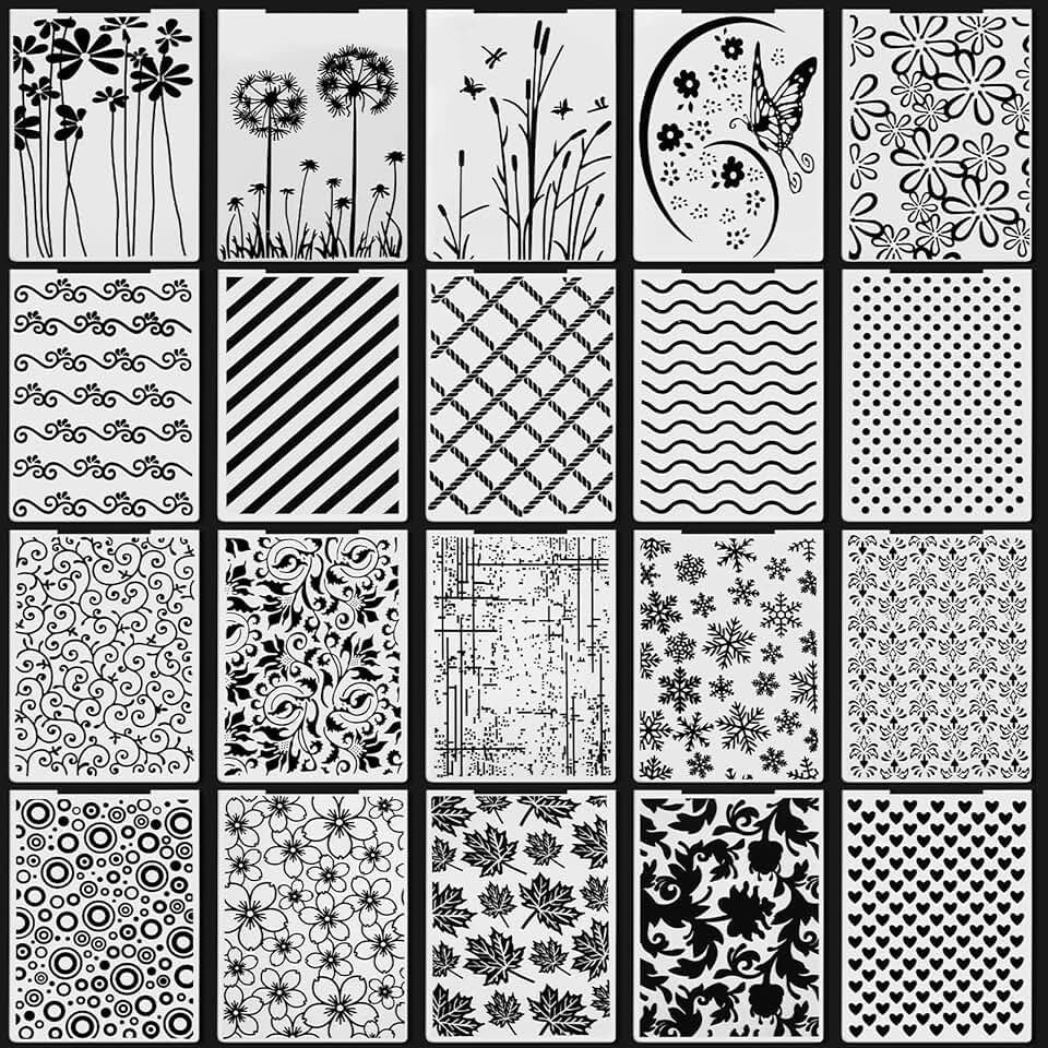 20 Embossing Folders for Card Making and Crafting
