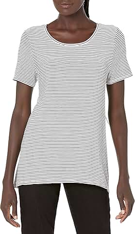 Women's Relaxed Short-Sleeve Scoopneck Swing T-Shirt, Large