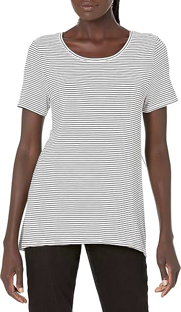 Women's Relaxed Short-Sleeve Scoopneck Swing T-Shirt, Large