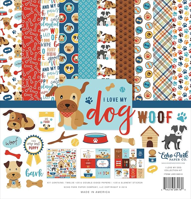 I Love My Dog 12x12 Paper Kit
