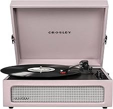 Vintage portable vinyl record player with Bluetooth and built-in speakers