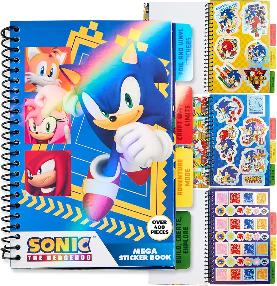 Sonic the Hedgehog Sticker Book with 28 Sheets and 400+ Stickers