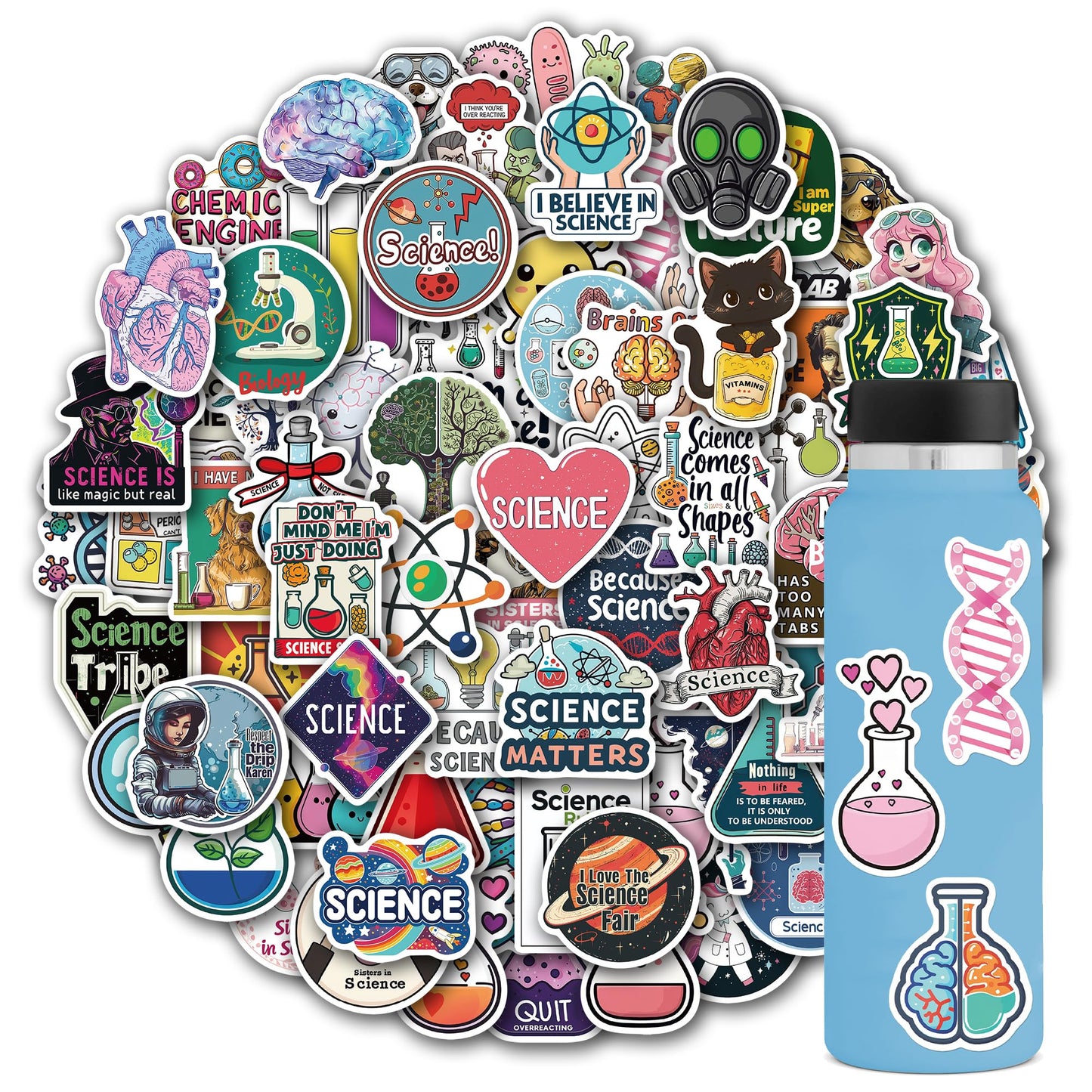 102 Science Stickers for Teens and Lab Decor