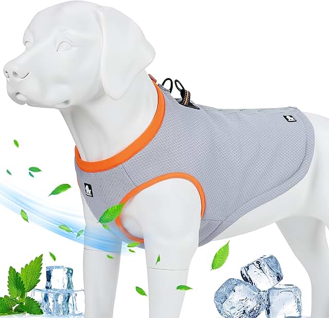 Dog Cooling Vest with Adjustable Zipper for Outdoor Use