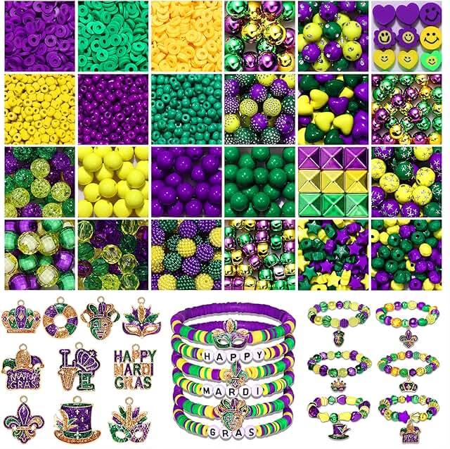 2100+ Mardi Gras Beads for Jewelry Making