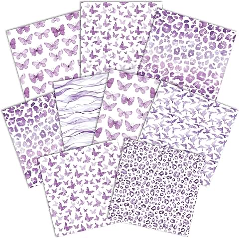 12x12 Inch Double-Sided Decorative Paper Pack in Lavender Palette