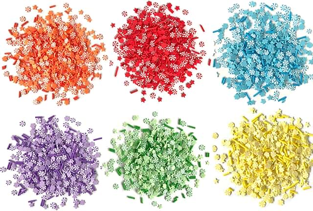 Rainbow Embellishments with Stars, Flowers & Pinwheels