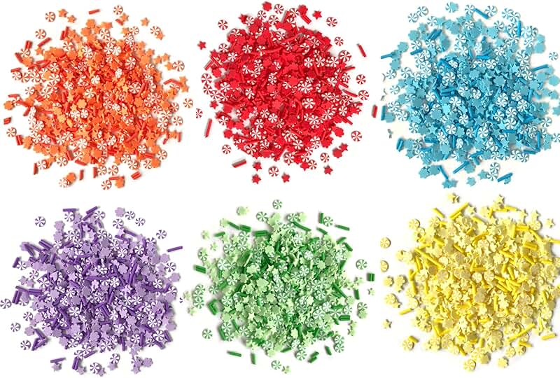 Rainbow Embellishments with Stars, Flowers & Pinwheels