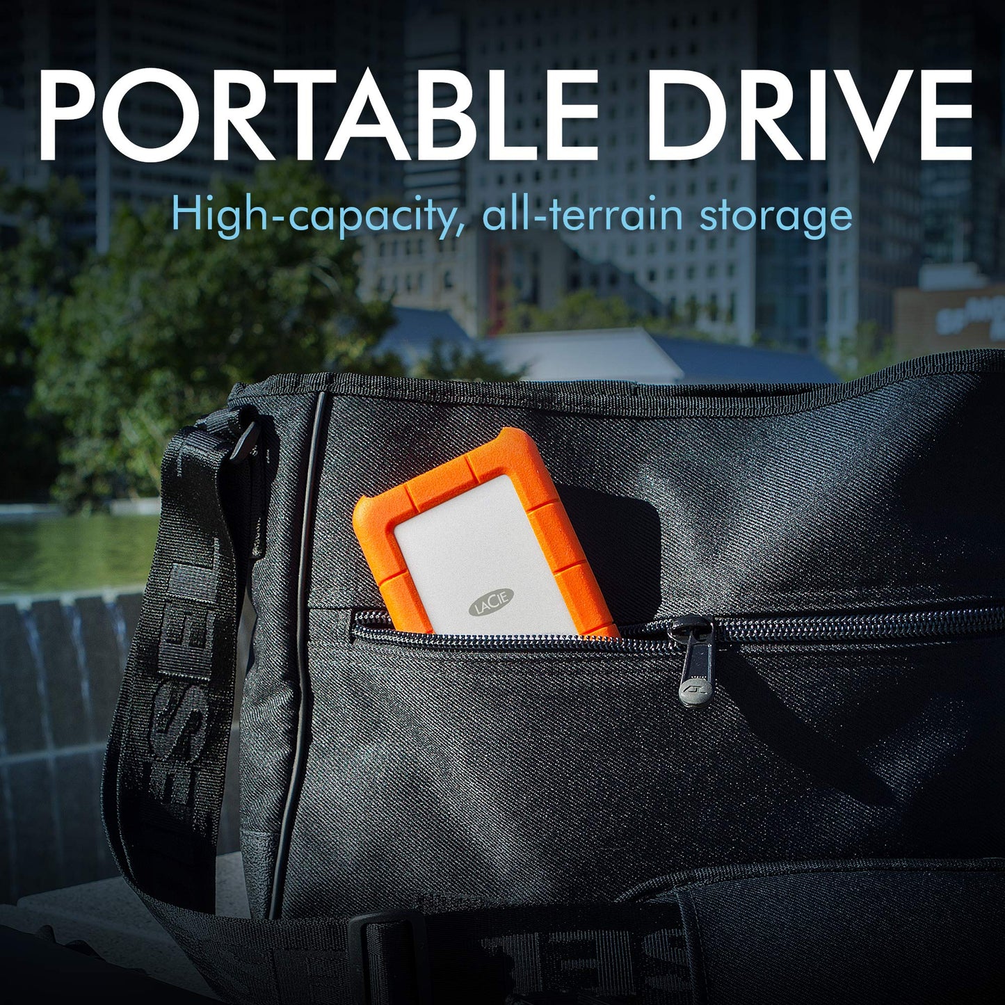 Rugged USB-C 5TB External Hard Drive Portable HDD - USB 3.0, Drop Shock Dust Rain Resistant Shuttle Drive, for Mac and PC Computer Desktop Workstation Laptop, 1 Month Adobe CC (STFR5000800)