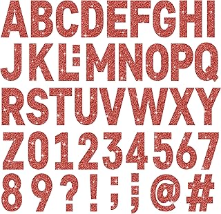 Large Letter Glitter Stickers, 24 Sheets, Red