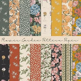 30 Floral Garden Pattern Craft Papers, 11.8 x 11.8 Inch