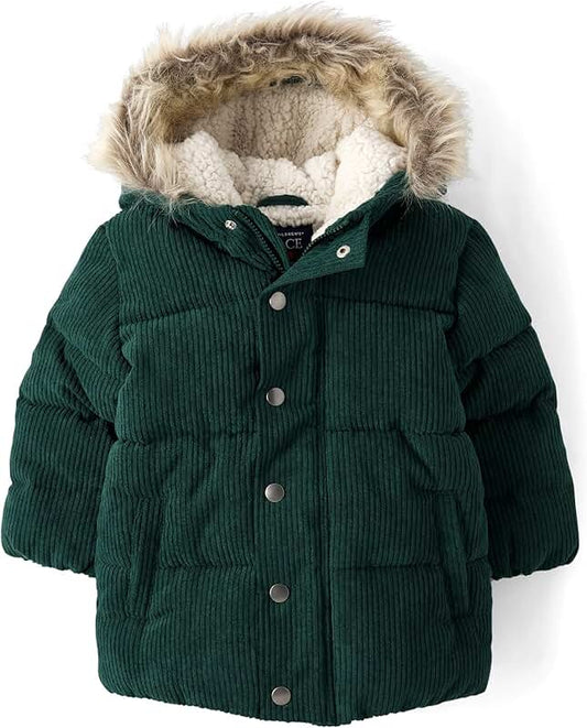 Baby Boys and Toddler Water-Resistant Hooded Puffer Jacket