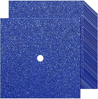 24 Sheets of Blue Glitter Construction Paper for Graduation Cap Decoration