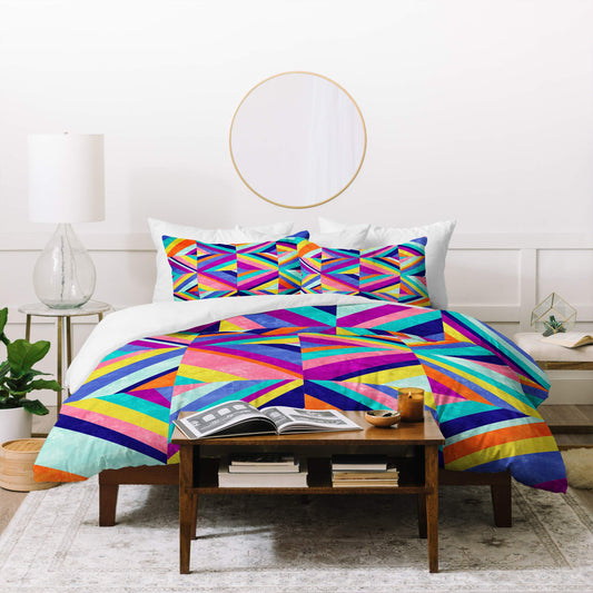 Jacqueline Moldonado Hybrid 1 Duvet Set with Two Pillow Shams, Queen/Full, Multi