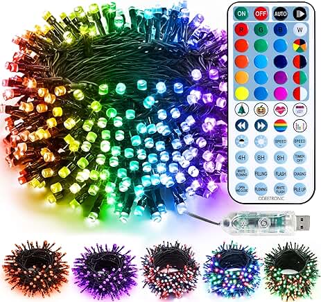 33ft RGB USB Christmas String Lights with Remote