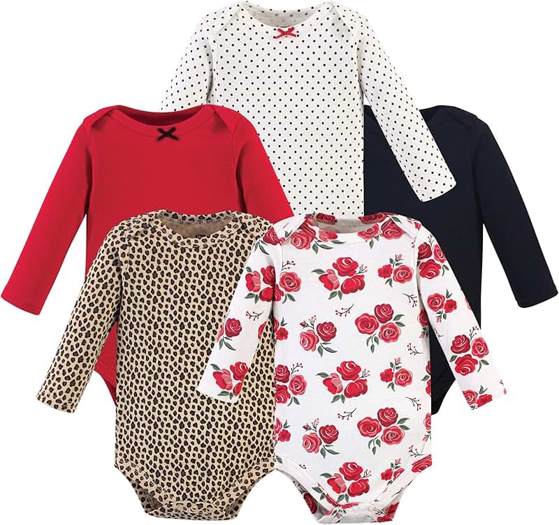 Baby girls cotton long-sleeve bodysuits and toddler T-shirt set