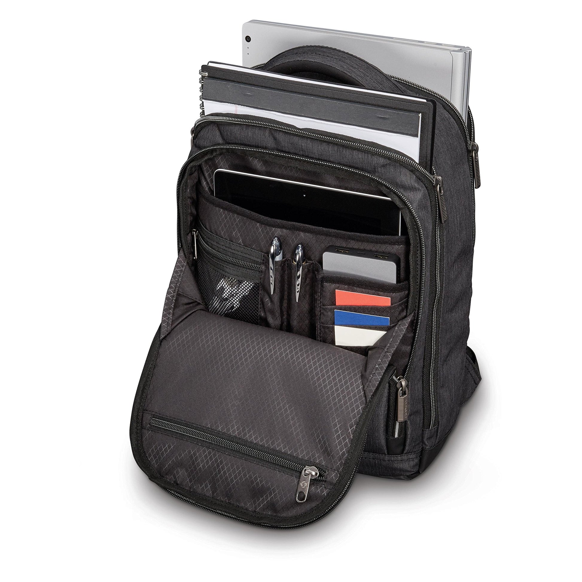 Modern Utility Double Shot Laptop Backpack, Charcoal Heather, One Size