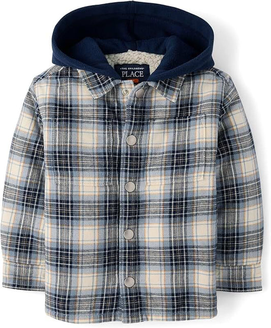 Baby Boys' and Toddler Long Sleeve Hooded Shirt