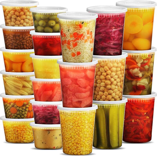 50 Reusable Microwave-Safe Food Storage Containers with Lids