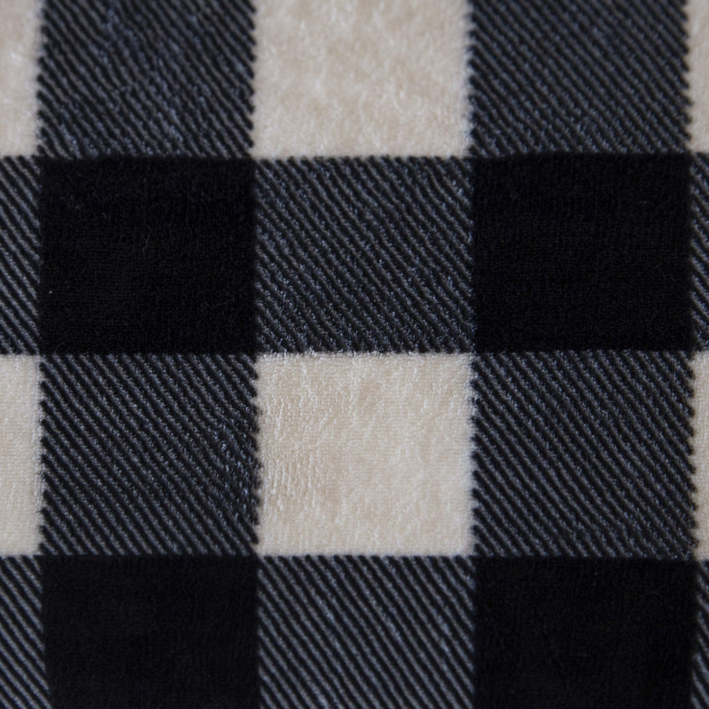 Black  White Lumberjack Plaid Comforter Set, White