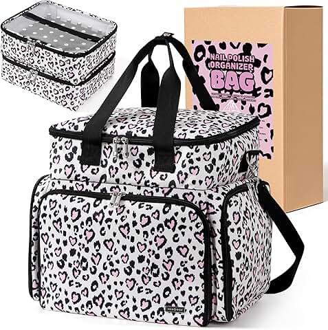 Large Nail Polish Organizer with 72 Slots and Removable Compartments
