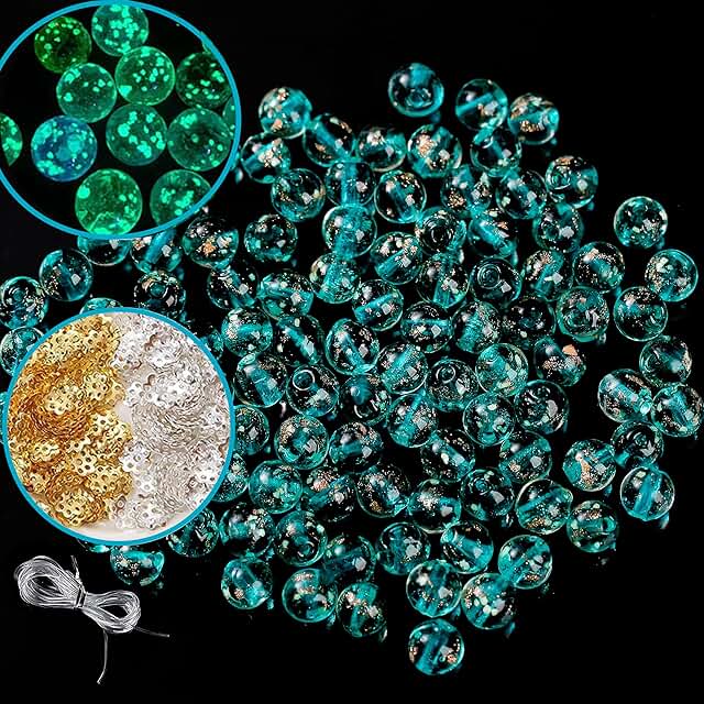 200 Glow-in-the-Dark Glass Beads for Jewelry Making