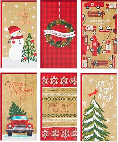 Rustic Christmas Gift Card and Money Holders Set