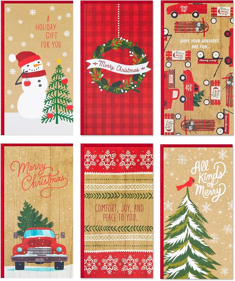Rustic Christmas Gift Card and Money Holders Set