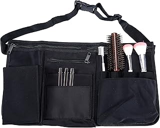 Black salon apron with multiple pockets